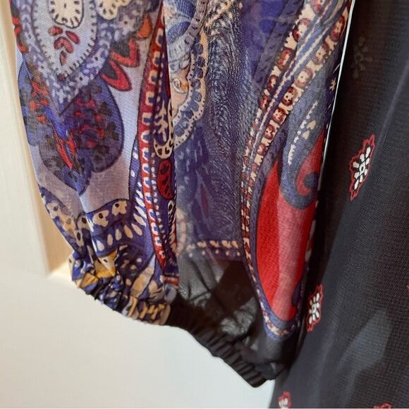 2 PC DRESS SOLID BLACK SHEATH & MAXI FRONT BOTTON BLACK CHIFFON DUSTER XL - Picture 6 of 7